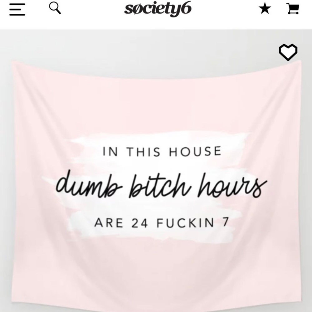 Society 6 “In This House” Pink Wall Tapestry
